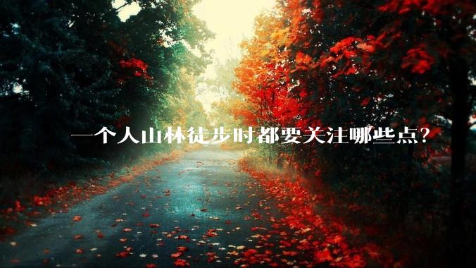 一个人山林徒步时都要关注哪些点？